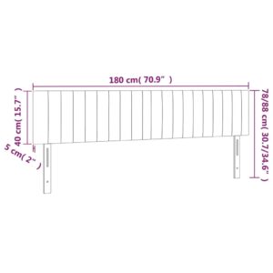 Κεφαλάρι Κρεβατιού LED Σκούρο Καφέ 180x5x78/88 εκ. Υφασμάτινο