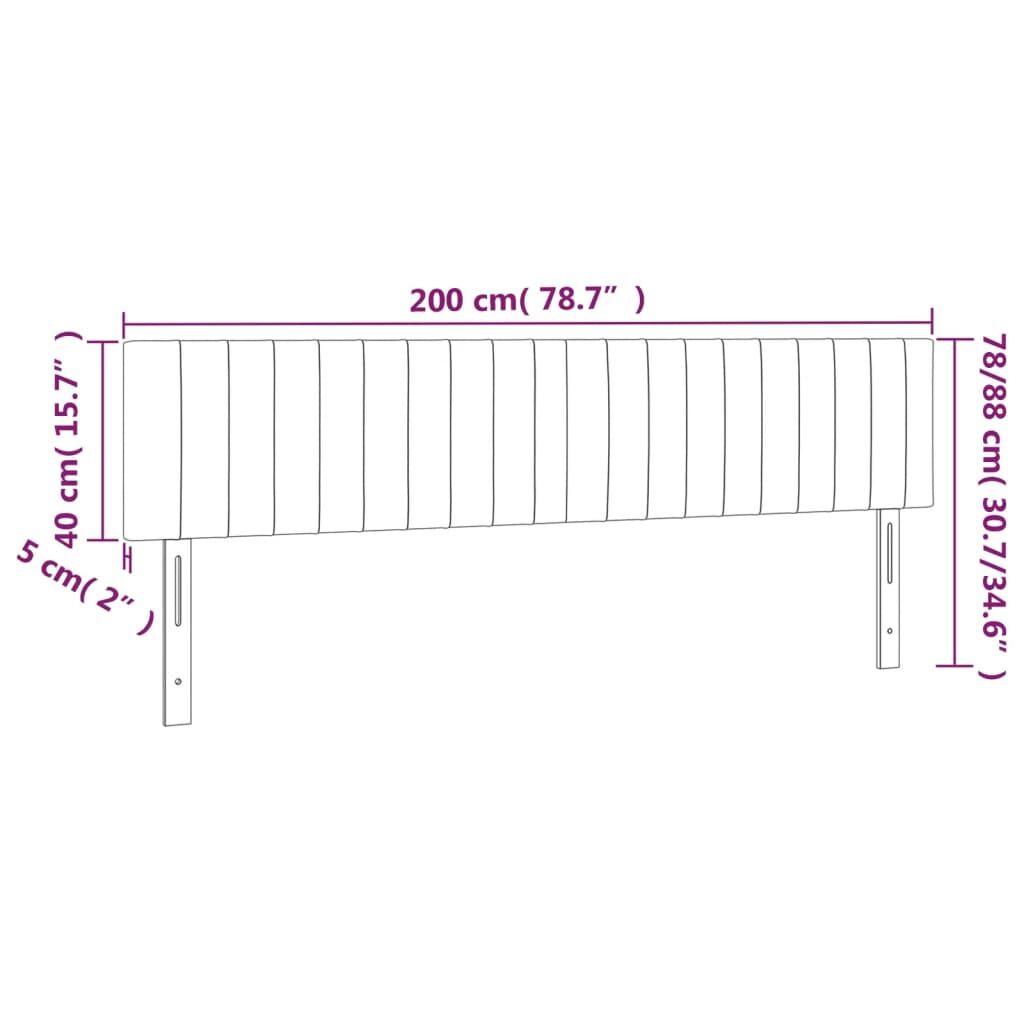 Κεφαλάρι Κρεβατιού LED Σκούρο Γκρι 200x5x78/88 εκ. Βελούδινο