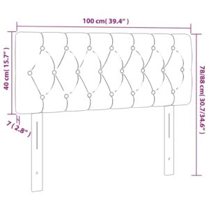 Κεφαλάρι Κρεβατιού LED Σκούρο Καφέ 100x7x78/88 εκ. Υφασμάτινο