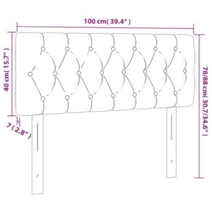 Κεφαλάρι Κρεβατιού LED Μπλε 100x7x78/88 εκ. Υφασμάτινο