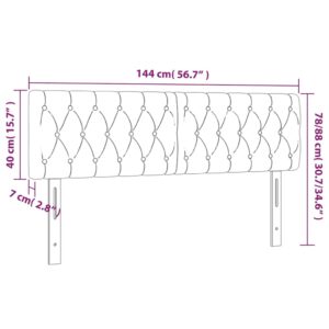 Κεφαλάρι Κρεβατιού LED Σκούρο Καφέ 144x7x78/88 εκ. Υφασμάτινο