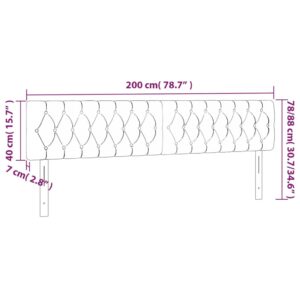 Κεφαλάρι Κρεβατιού LED Σκούρο Γκρι 200x7x78/88 εκ. Υφασμάτινο