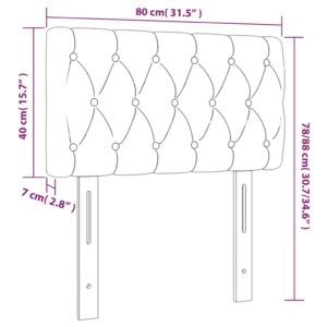 Κεφαλάρι Κρεβατιού LED Σκούρο Πράσινο 80x7x78/88 εκ. Βελούδινο