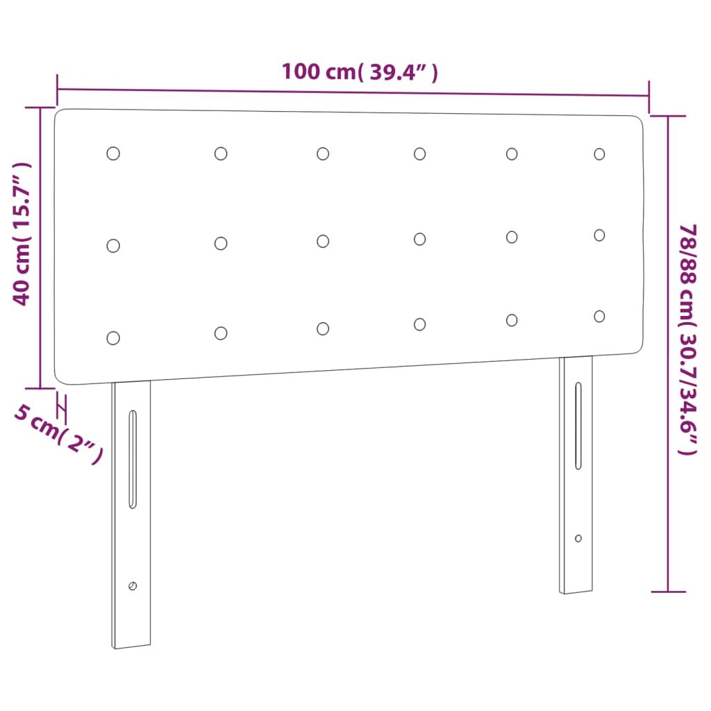 Κεφαλάρι Κρεβατιού LED Μπλε 100x5x78/88 εκ. Υφασμάτινο