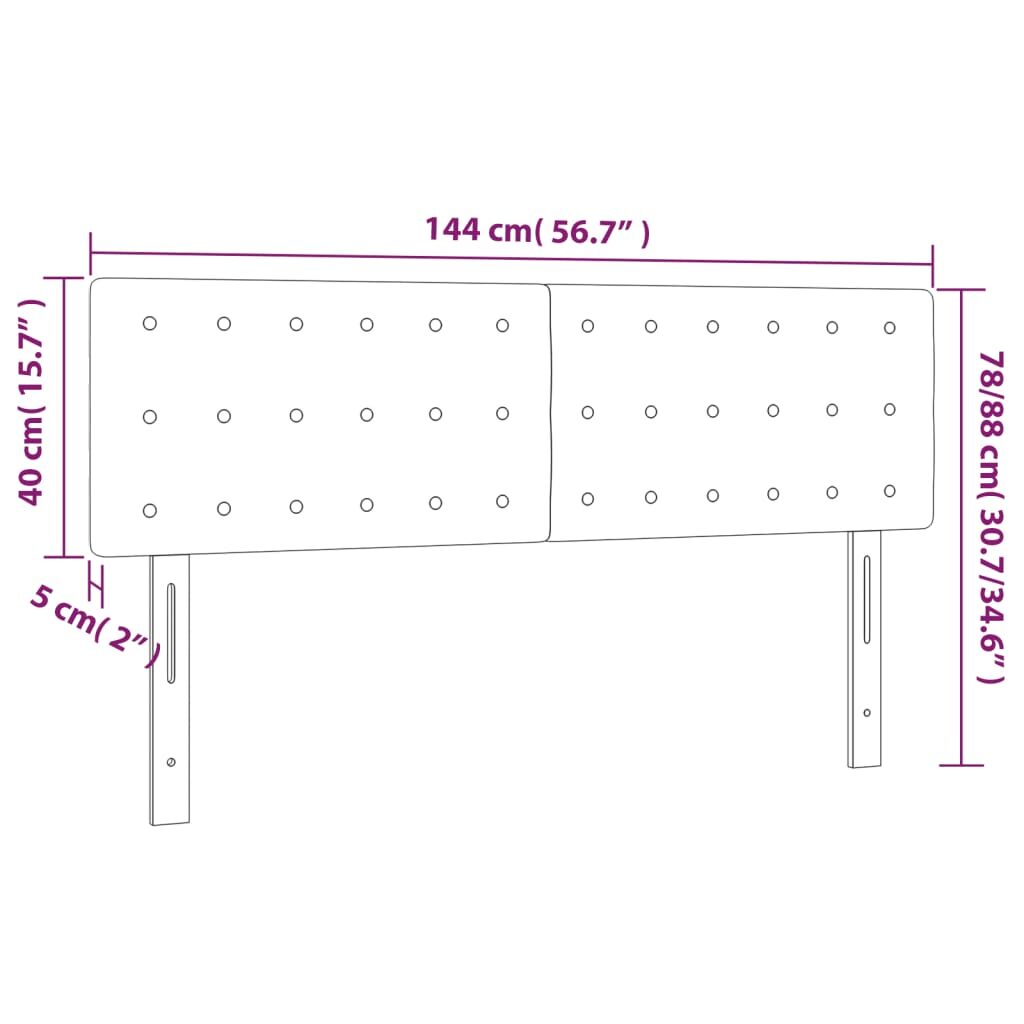 Κεφαλάρι Κρεβατιού LED Μπλε 144x5x78/88 εκ. Υφασμάτινο