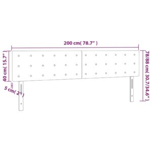 Κεφαλάρι Κρεβατιού LED Μπλε 200x5x78/88 εκ. Υφασμάτινο