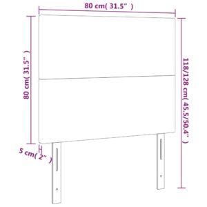 Κεφαλάρι Κρεβατιού LED Μπλε 80x5x118/128εκ. Υφασμάτινο