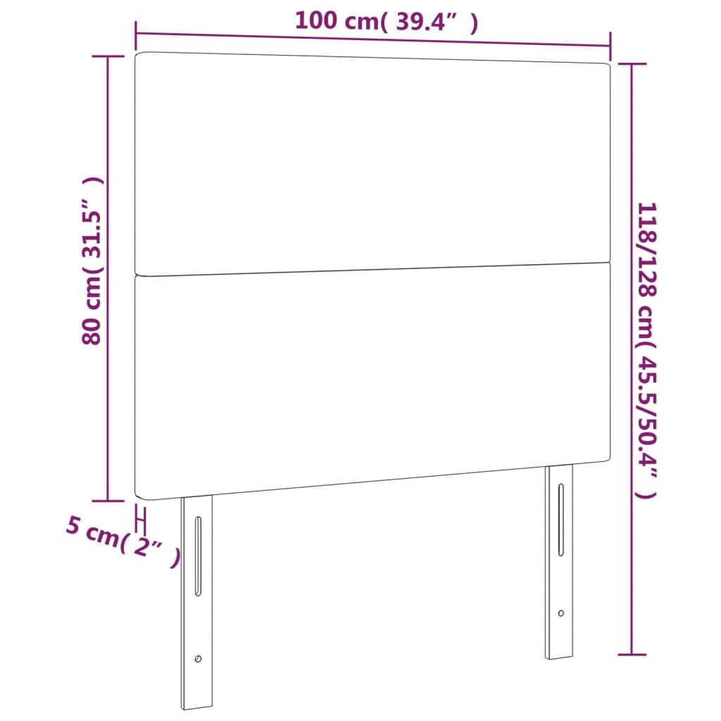 Κεφαλάρι Κρεβατιού LED Κρεμ 100x5x118/128 εκ. Υφασμάτινο