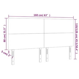 Κεφαλάρι Κρεβατιού LED Σκούρο Καφέ 160x5x118/128εκ. Υφασμάτινο