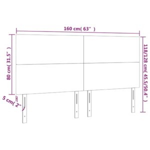 Κεφαλάρι Κρεβατιού LED Μπλε 160x5x118/128 εκ. Υφασμάτινο