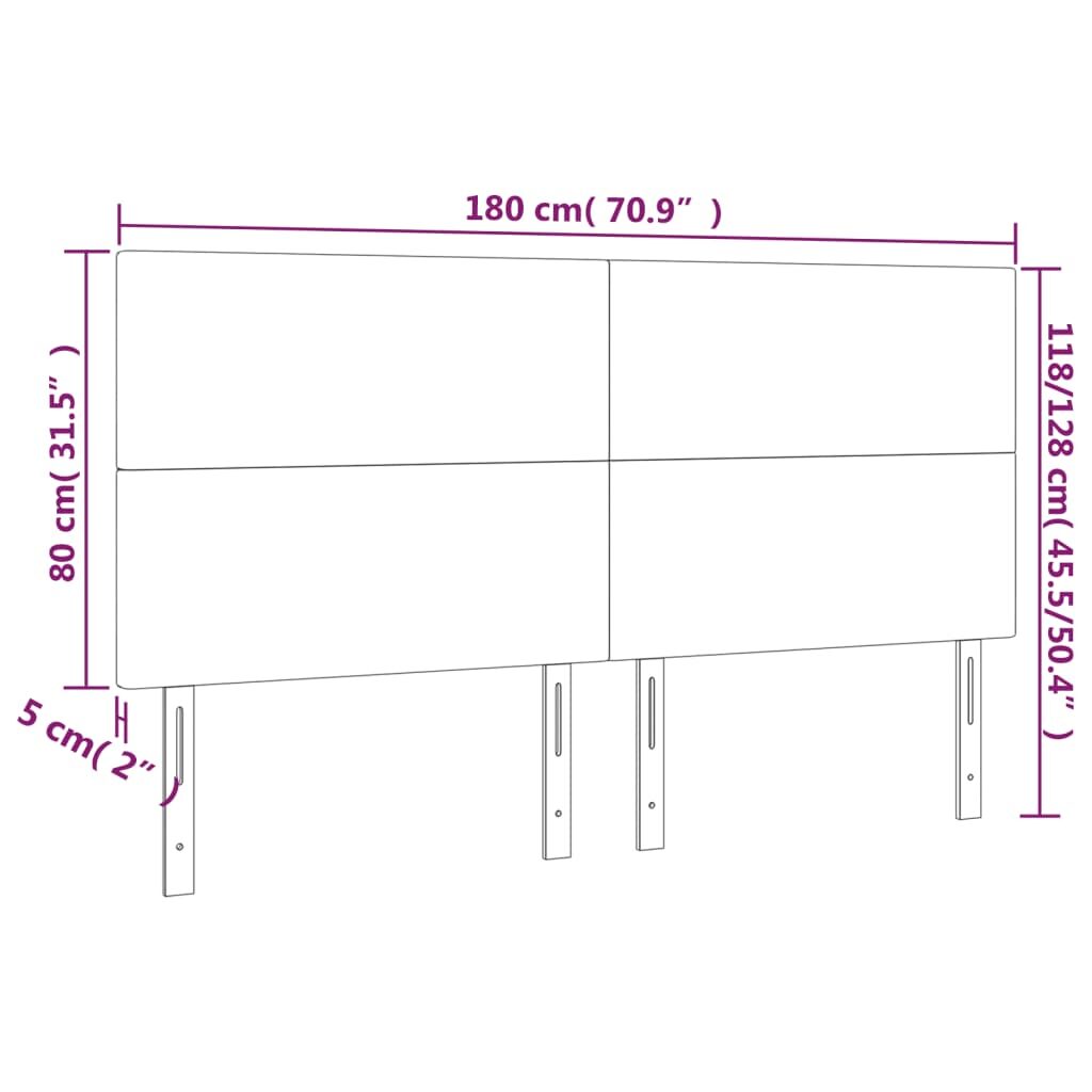 Κεφαλάρι Κρεβατιού LED Μαύρο 180x5x118/128 εκ. Υφασμάτινο