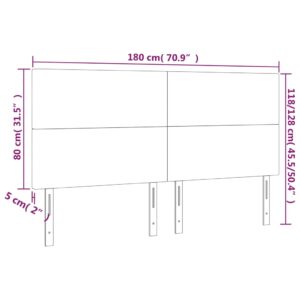 Κεφαλάρι Κρεβατιού LED Μαύρο 180x5x118/128 εκ. Υφασμάτινο