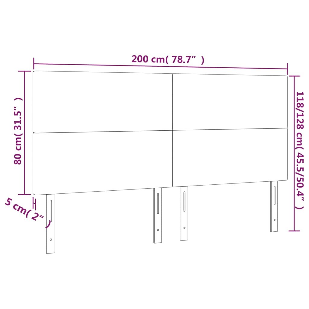 Κεφαλάρι Κρεβατιού LED Καφέ 200x5x118/128 εκ. Συνθετ. Δέρμα