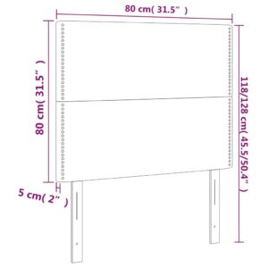 Κεφαλάρι Κρεβατιού LED Μαύρο 80x5x118/128 εκ. Υφασμάτινο