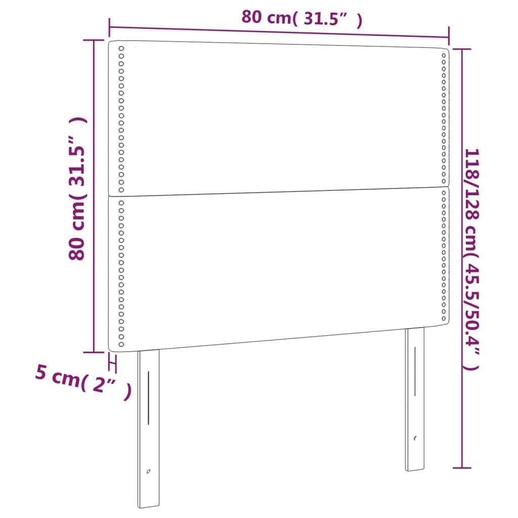 Κεφαλάρι Κρεβατιού LED Taupe 80x5x118/128εκ. Υφασμάτινο