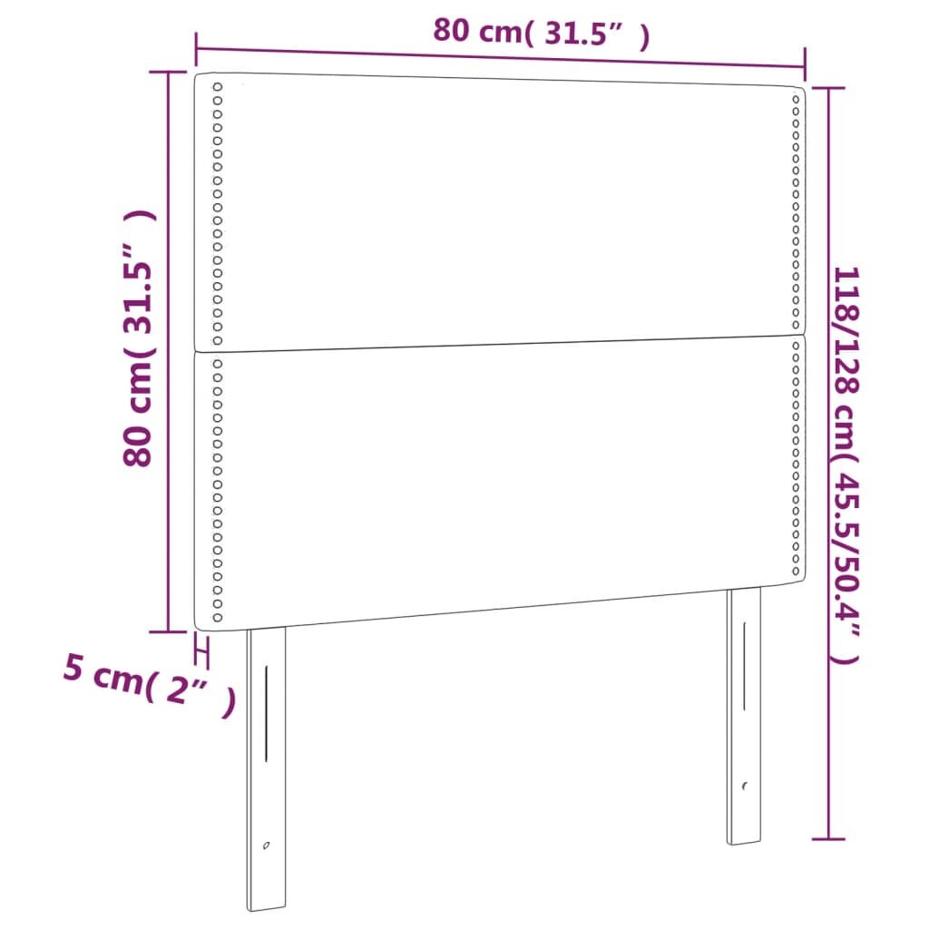 Κεφαλάρι Κρεβατιού LED Μπλε 80x5x118/128εκ. Υφασμάτινο