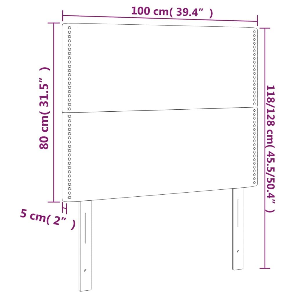 Κεφαλάρι Κρεβατιού LED Σκούρο Γκρι 100x5x118/128εκ. Υφασμάτινο