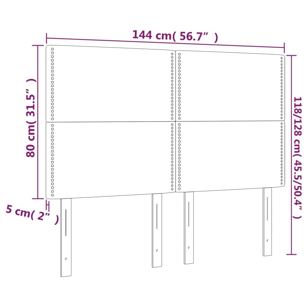 Κεφαλάρι Κρεβατιού LED Μπλε 144x5x118/128 εκ. Υφασμάτινο