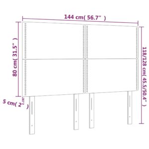 Κεφαλάρι Κρεβατιού LED Μπλε 144x5x118/128 εκ. Υφασμάτινο