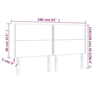 Κεφαλάρι Κρεβατιού LED Μαύρο 160x5x118/128 εκ. Υφασμάτινο