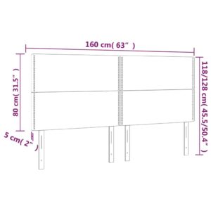 Κεφαλάρι Κρεβατιού LED Σκούρο Καφέ 160x5x118/128εκ. Υφασμάτινο