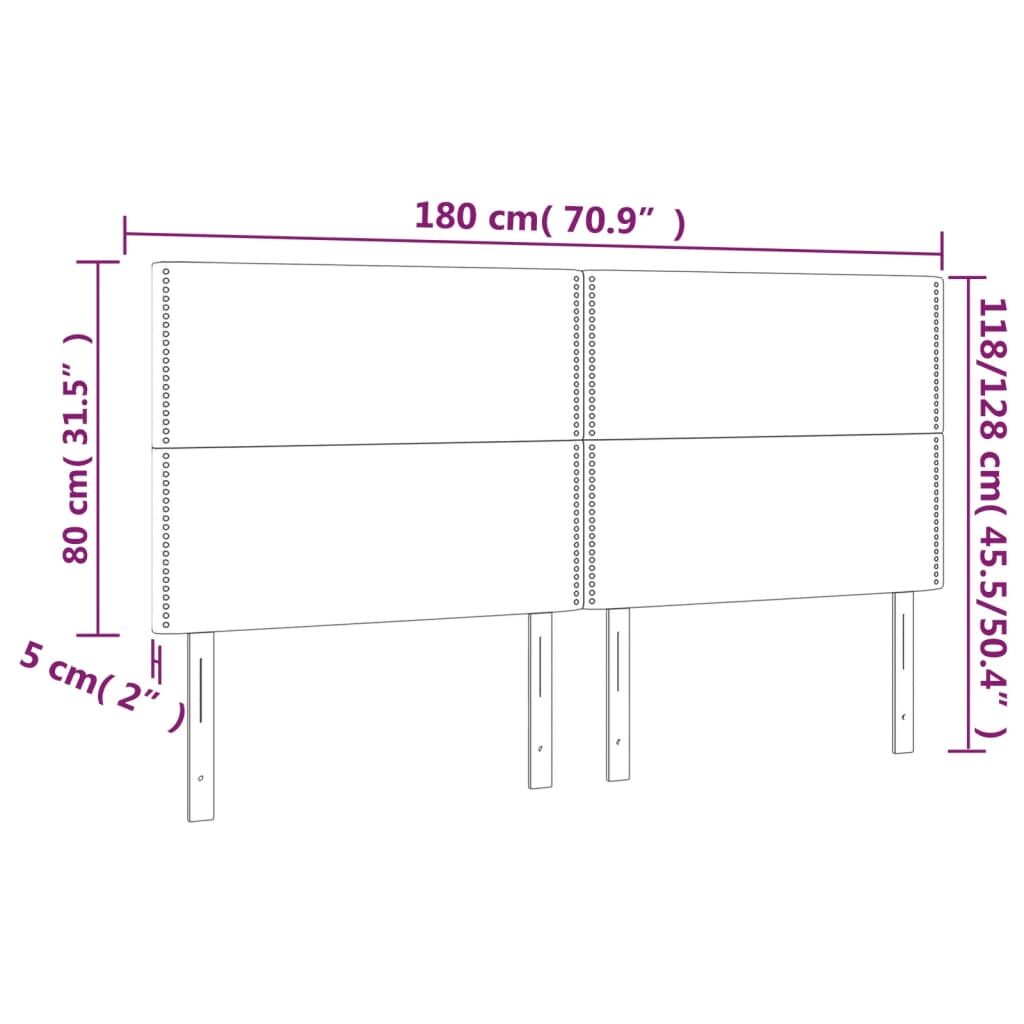 Κεφαλάρι Κρεβατιού LED Σκούρο Γκρι 180x5x118/128εκ. Υφασμάτινο