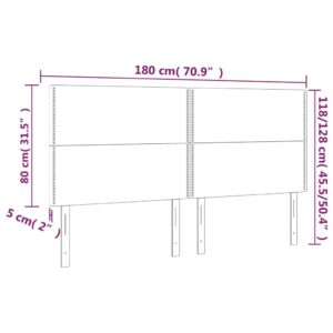 Κεφαλάρι Κρεβατιού LED Σκούρο Γκρι 180x5x118/128εκ. Υφασμάτινο