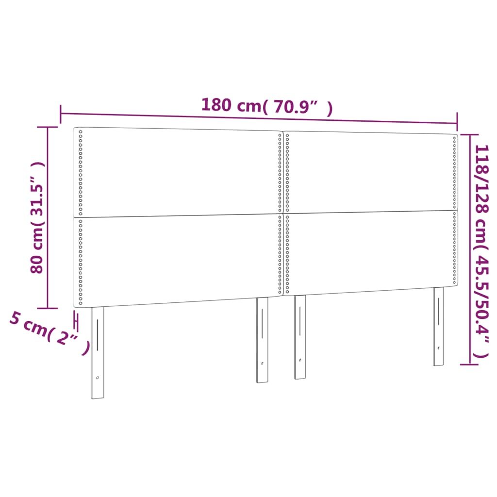 Κεφαλάρι Κρεβατιού LED Μαύρο 180x5x118/128 εκ. Υφασμάτινο