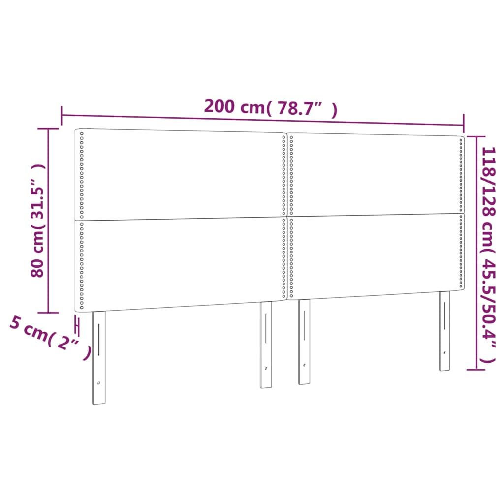 Κεφαλάρι Κρεβατιού LED Μαύρο 200x5x118/128 εκ. Υφασμάτινο