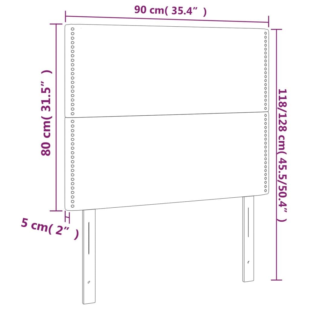 Κεφαλάρι Κρεβατιού LED Σκούρο Μπλε 90x5x118/128 εκ. Βελούδινο