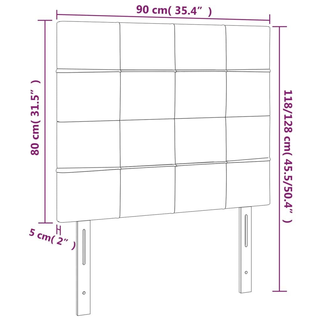 Κεφαλάρι Κρεβατιού LED Taupe 90x5x118/128 εκ. Υφασμάτινο