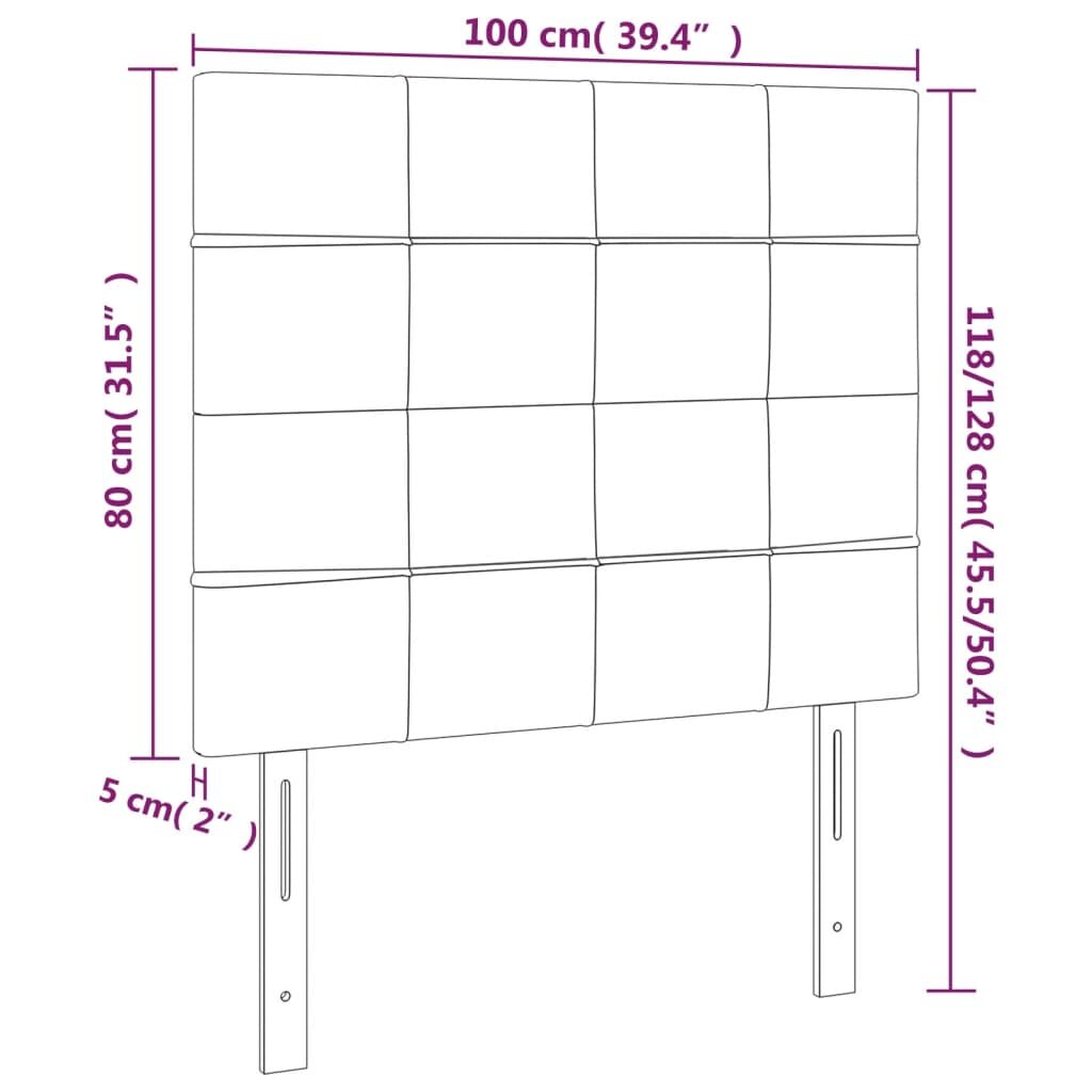 Κεφαλάρι Κρεβατιού LED Σκούρο Καφέ 100x5x118/128εκ. Υφασμάτινο