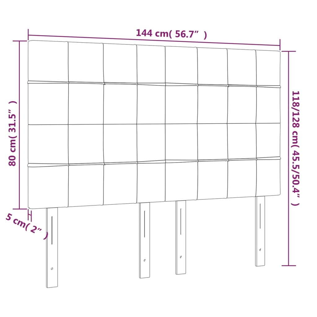 Κεφαλάρι Κρεβατιού LED Μπλε 144x5x118/128 εκ. Υφασμάτινο