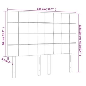 Κεφαλάρι Κρεβατιού LED Μπλε 144x5x118/128 εκ. Υφασμάτινο