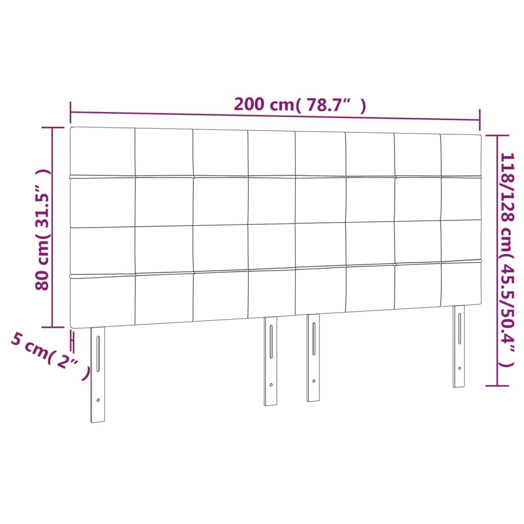 Κεφαλάρι Κρεβατιού LED Σκούρο Μπλε 200x5x118/128 εκ. Βελούδινο