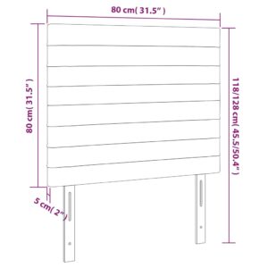 Κεφαλάρι Κρεβατιού LED Πράσινο 80x5x118/128εκ. Υφασμάτινο