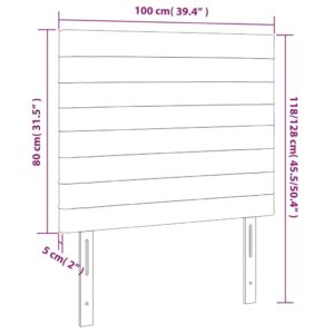 Κεφαλάρι Κρεβατιού LED Σκούρο Γκρι 100x5x118/128εκ. Υφασμάτινο