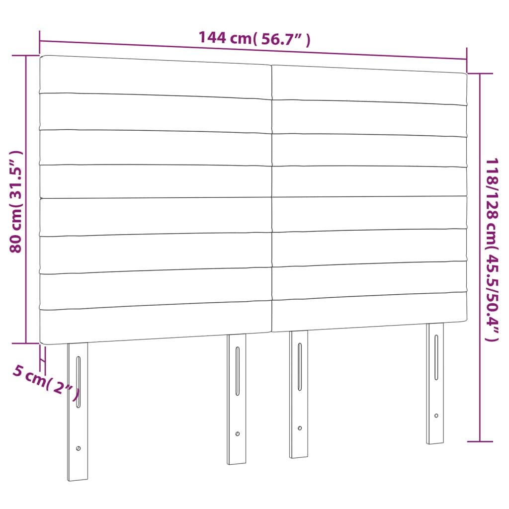 Κεφαλάρι Κρεβατιού LED Taupe 144x5x118/128 εκ. Υφασμάτινο