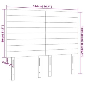 Κεφαλάρι Κρεβατιού LED Taupe 144x5x118/128 εκ. Υφασμάτινο