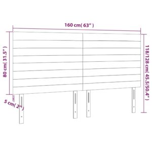 Κεφαλάρι Κρεβατιού LED Πράσινο 160x5x118/128 εκ. Υφασμάτινο