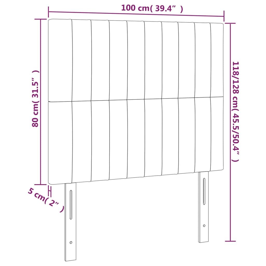 Κεφαλάρι Κρεβατιού LED Ανοιχτό Γκρι 100x5x118/128εκ. Υφασμάτινο