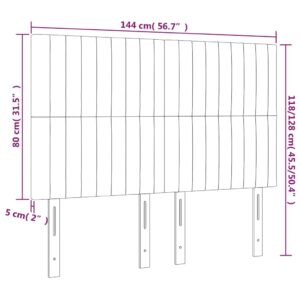 Κεφαλάρι Κρεβατιού LED Taupe 144x5x118/128 εκ. Υφασμάτινο