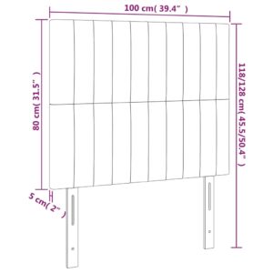 Κεφαλάρι Κρεβατιού LED Σκούρο Γκρι 100x5x118/128 εκ. Βελούδινο