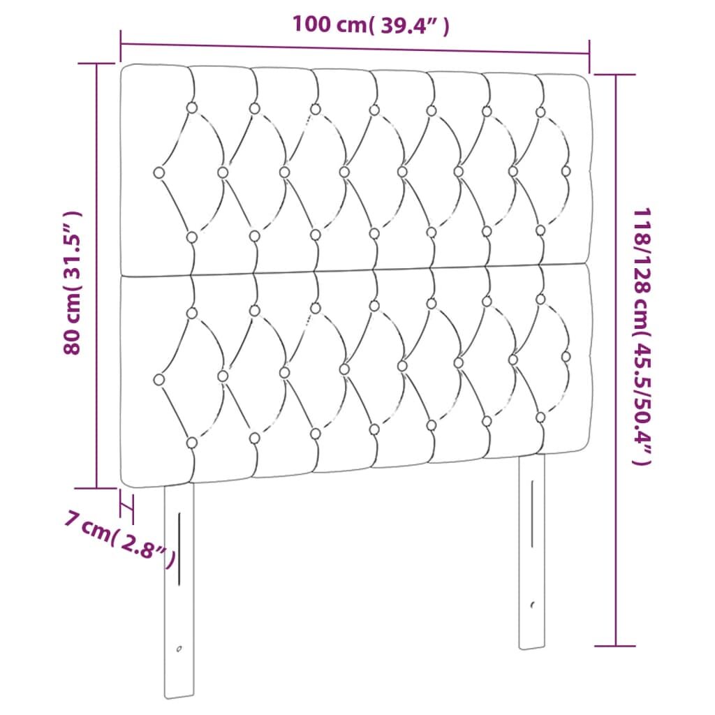 Κεφαλάρι Κρεβατιού LED Σκούρο Γκρι 100x7x118/128εκ. Υφασμάτινο