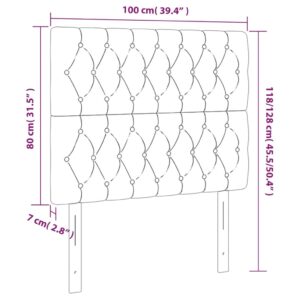 Κεφαλάρι Κρεβατιού LED Σκούρο Γκρι 100x7x118/128εκ. Υφασμάτινο