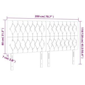 Κεφαλάρι Κρεβατιού LED Κρεμ 200x7x118/128εκ. Υφασμάτινο