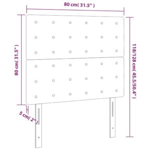 Κεφαλάρι Κρεβατιού LED Πράσινο 80x5x118/128εκ. Υφασμάτινο