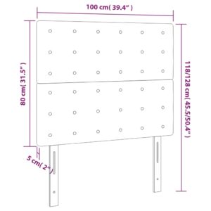 Κεφαλάρι Κρεβατιού LED Μπλε 100x5x118/128 εκ. Υφασμάτινο