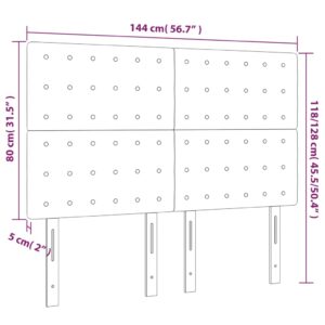 Κεφαλάρι Κρεβατιού LED Μπλε 144x5x118/128 εκ. Υφασμάτινο