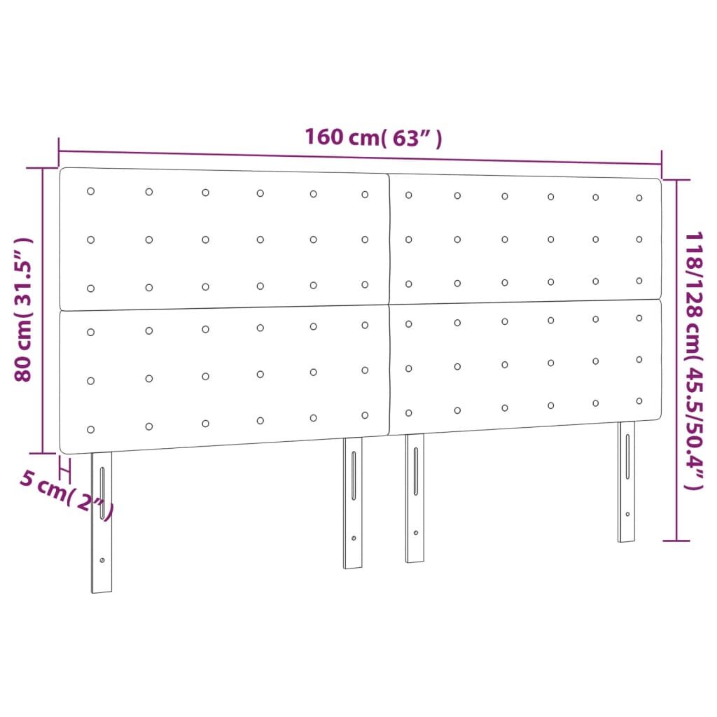 Κεφαλάρι Κρεβατιού LED Μπλε 160x5x118/128 εκ. Υφασμάτινο